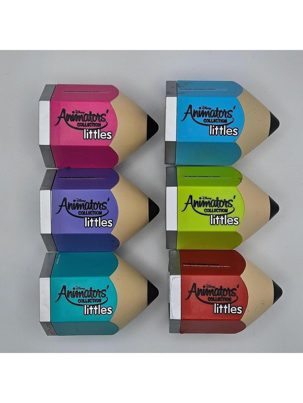 Lot of 6 Disney Animators’ Collection Littles Pencil Case Storage Boxes